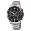 Outlet Orologio Festina Collezione Chrono Bike Uomo In Acciao Cassa MM. 43 Con Quadrante Nero Uomo Orologi Festina Uomo
