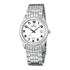 Online Orologio Festina Unisex Classico In Acciaio Con Quadrante Bianco Donna Orologi Festina Donna | Orologi Festina Uomo