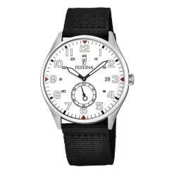Outlet Orologio Festina Uomo Collezione Retro Con Quadrante Nero e Cinturino In Canvas Nero Uomo Orologi Festina Uomo